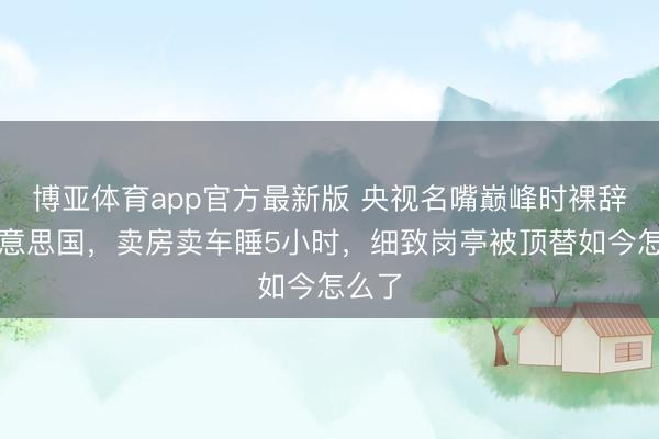 博亚体育app官方最新版 央视名嘴巅峰时裸辞赴好意思国，卖房卖车睡5小时，细致岗亭被顶替如今怎么了