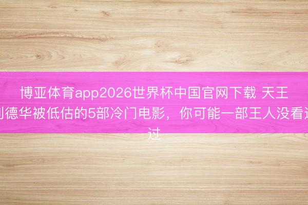 博亚体育app2026世界杯中国官网下载 天王刘德华被低估的5部冷门电影，你可能一部王人没看过